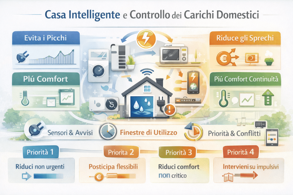 casa intelligente e controllo dei carichi domestici
