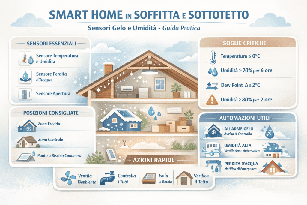 smart home per soffitta e sottotetto sensori gelo e umidita